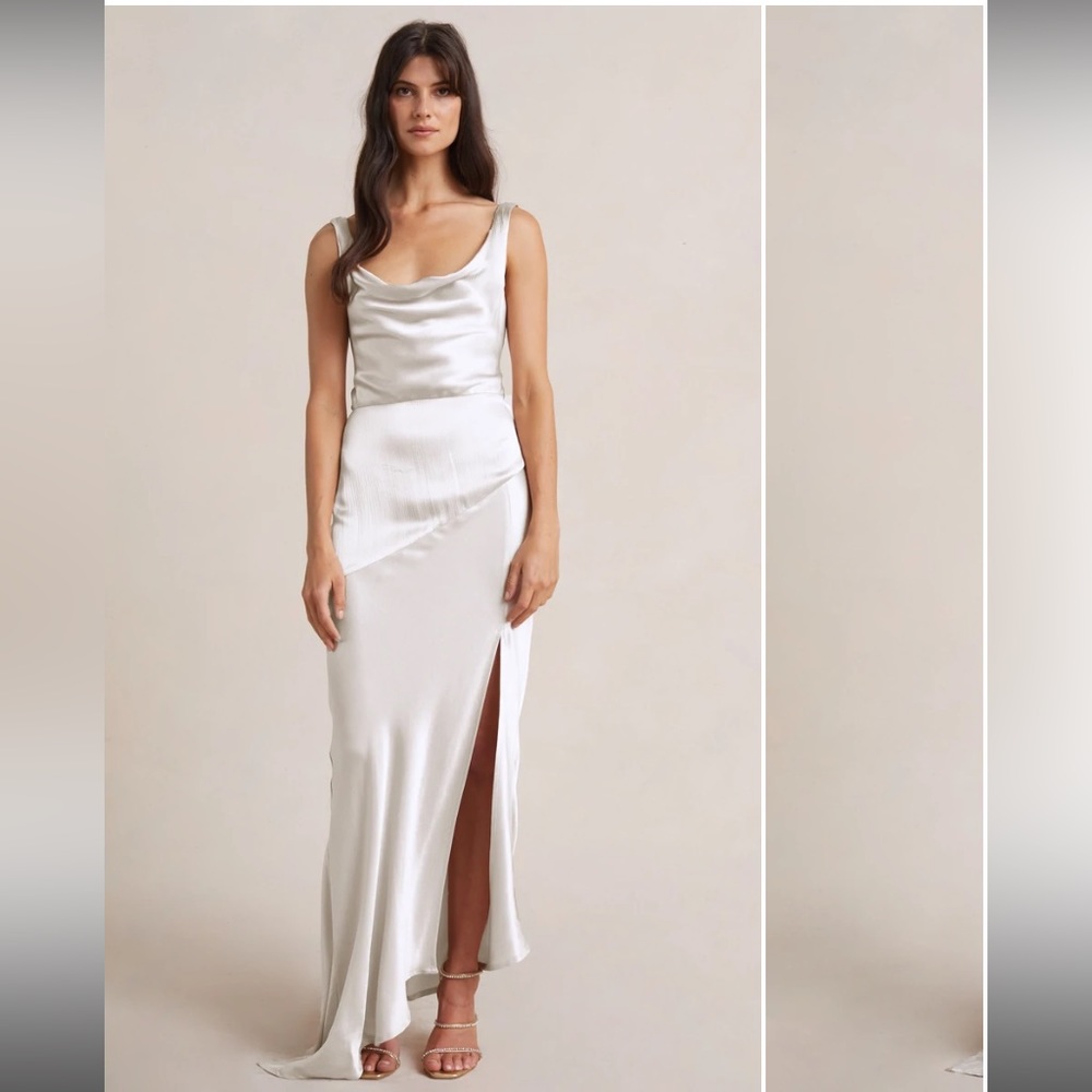 Bec + Bridge Moon Dance Cowl Dress, Size 4, Ivory